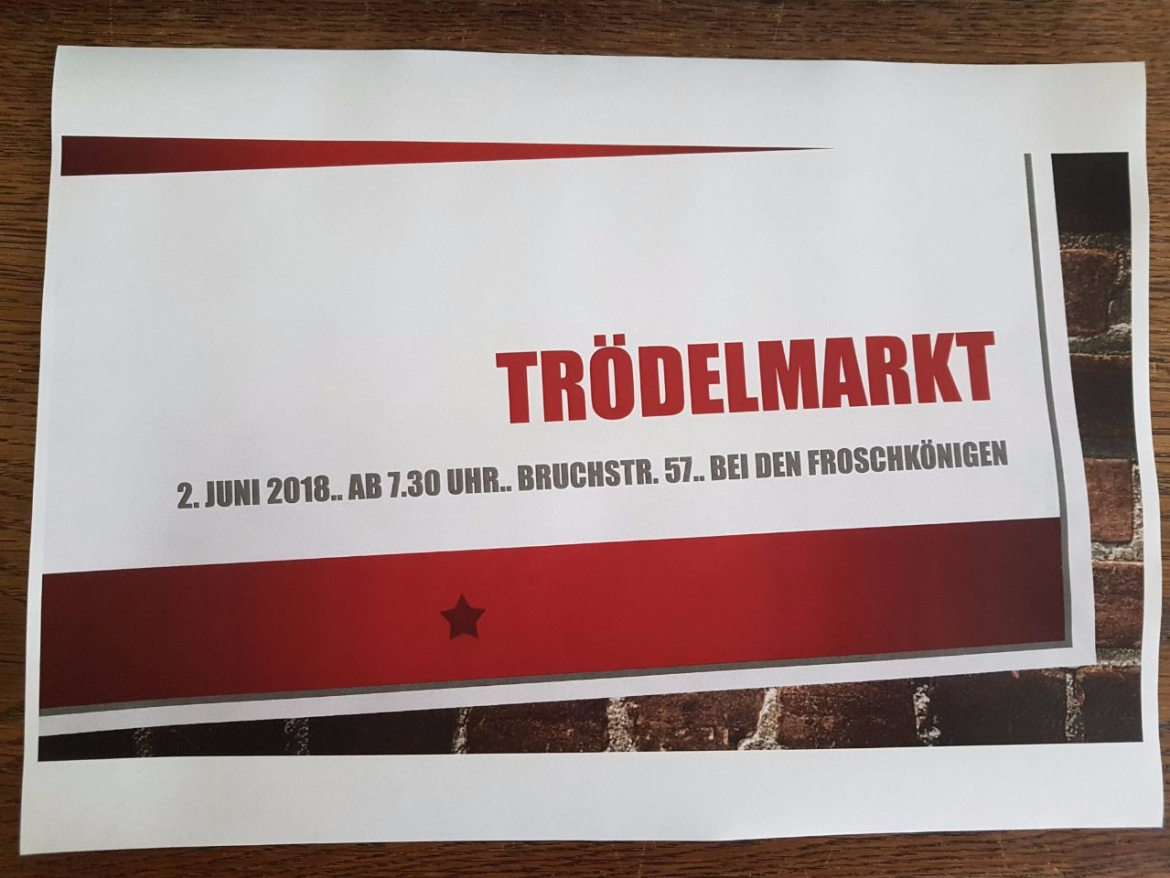 Unser jährlicher Trödelmarkt am 2. Juni 2018