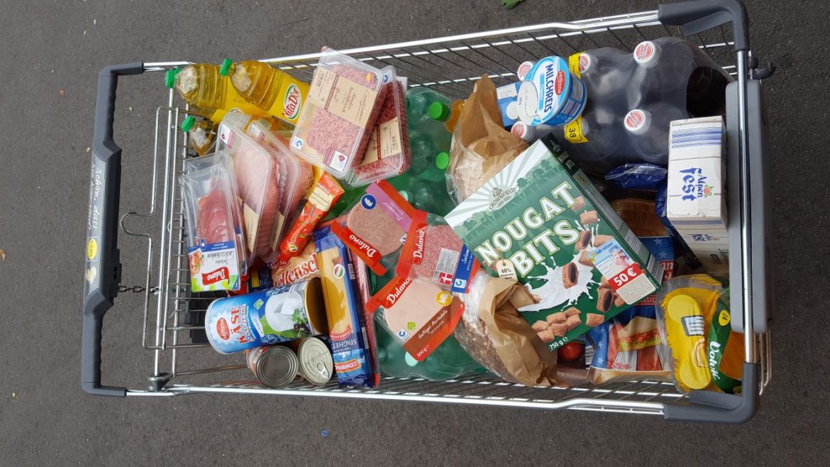 Ein Lebensmittel- und Hygiene-Einkauf