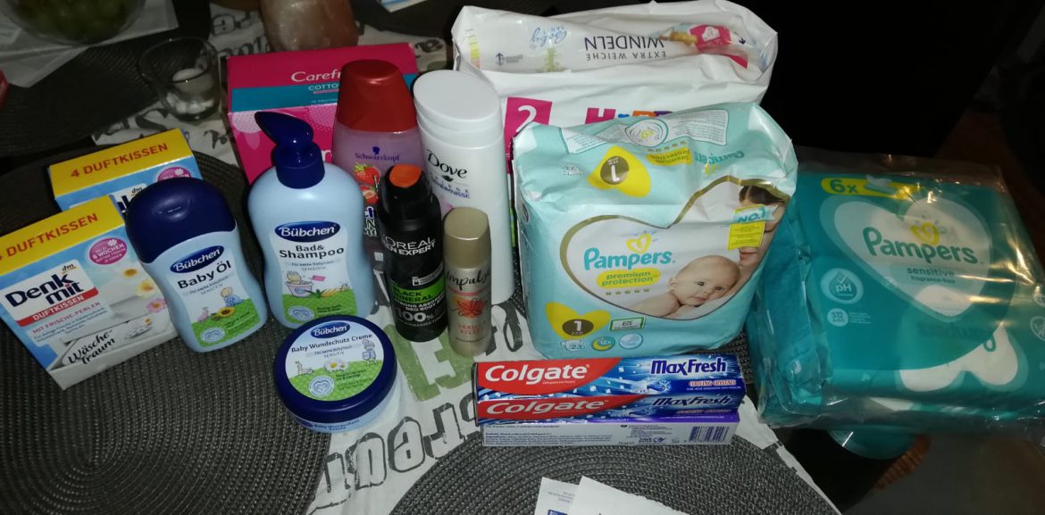 Hygiene-Einkauf für eine Familie