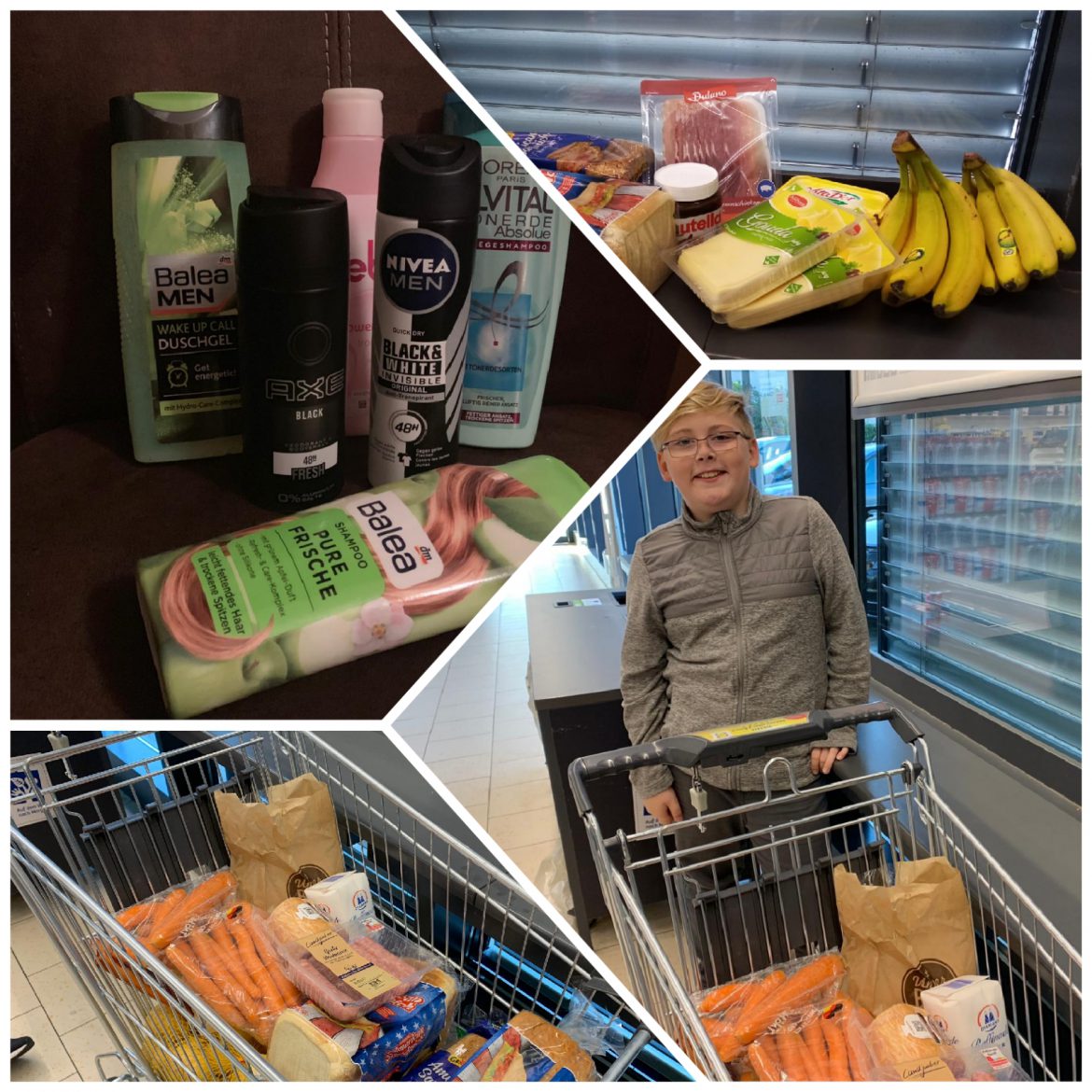 Heute durfte Henry mit einkaufen gehen