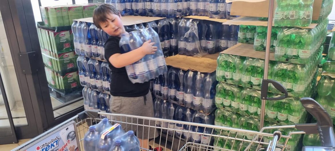 Ben und Sven helfen ihrer Mama beim Einkauf