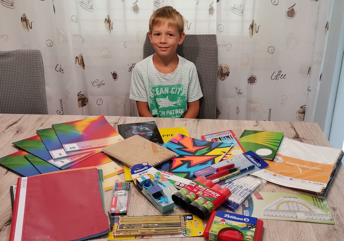 Auch bei Miron wurde schon alles für das neue Schuljahr gepackt