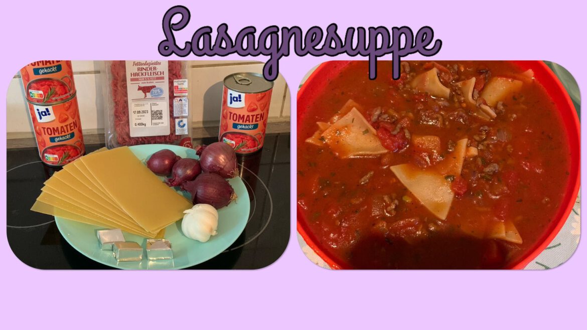 Mutter kocht für Giulia Essen für die Schule, was sie dann mitnehmen kann