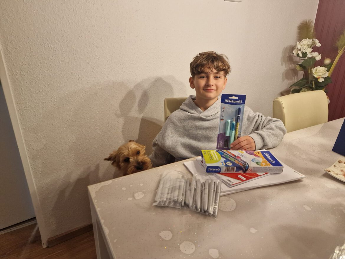 Schulmaterial für Kevin