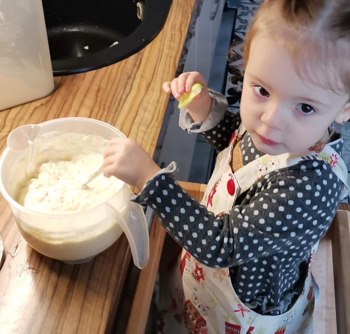 Die Familie von Daria war auch bei der Trockenvorratsaktion dabei