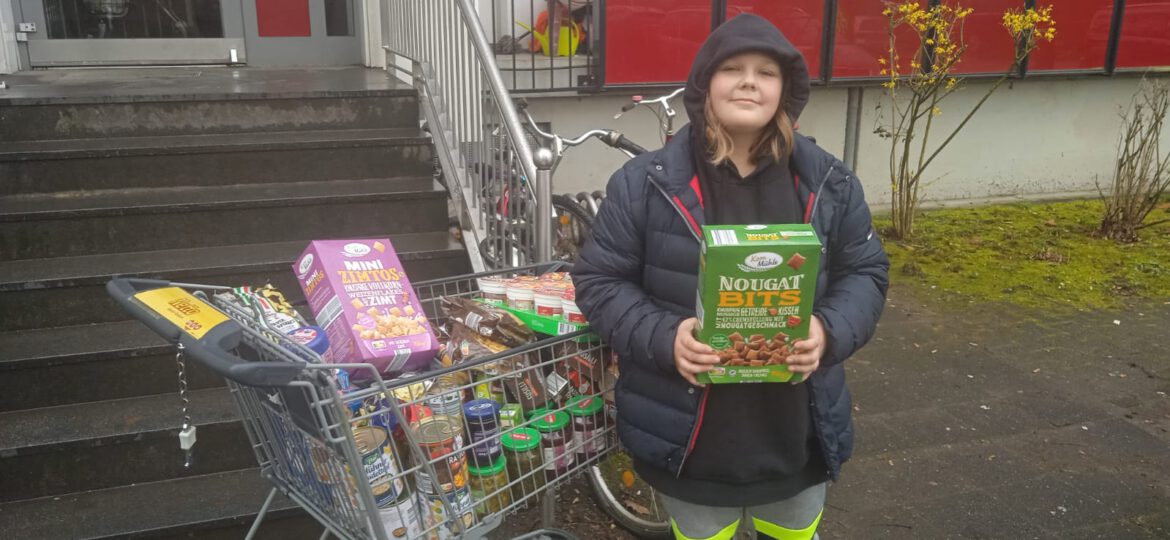 Lebensmittel für die Familie von Emily und ihre Geschwister