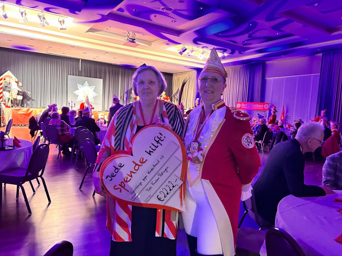 Wir sagen DANKE an die Roten Funken aus Ratingen – für wundervolle 2.222 €