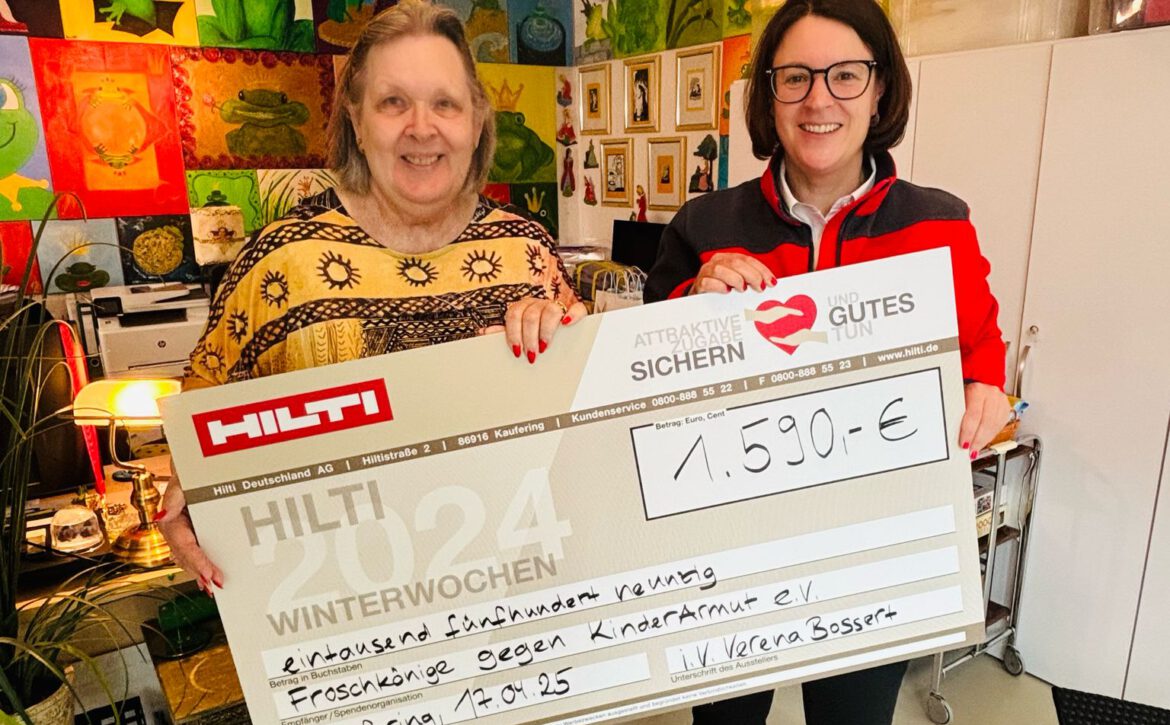 Ein Scheck der Firma Hilti